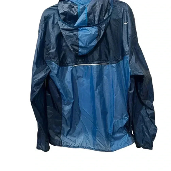 Brooks Shelter Tech Running Jacket x large Men Blue Nylon Zip windbreaker - Picture 5 of 5